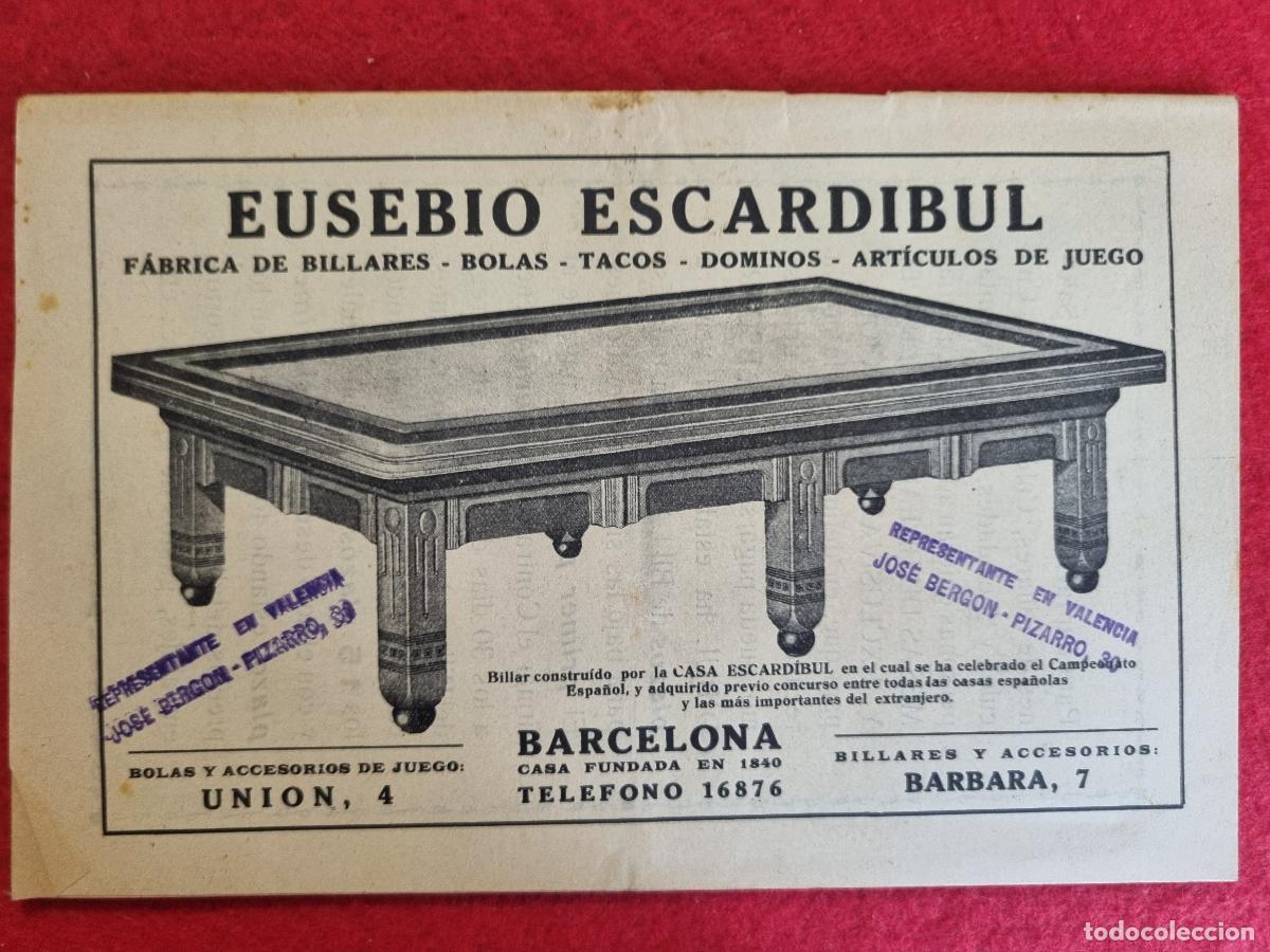 Werbekataloge: CATALOGO PUBLICIDAD MESAS DE BILLAR Y ACCESORIOS EUSEBIO ESCARDIBUL JUEGOS AJEDREZ... ORIGINAL CP1