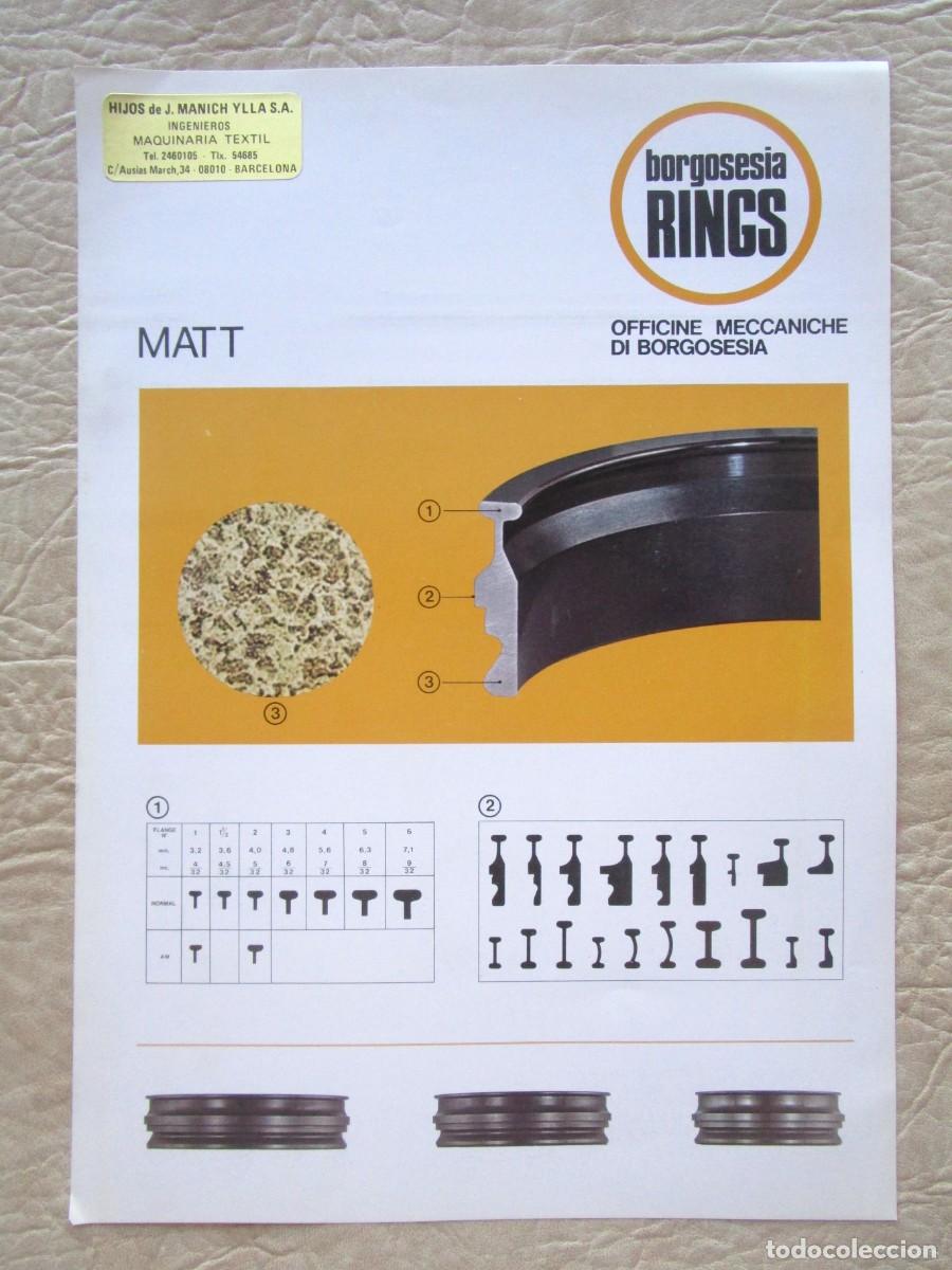 Cat&aacute;logos publicitarios: antiguo catalogo telares recambios borgosesia rings industria textil italia
