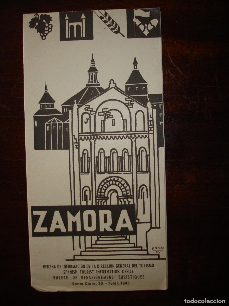 Cat&aacute;logos publicitarios: FOLLETO TURISTICO MAPA DE ZAMORA 1959.DIBUJO DE RODRI