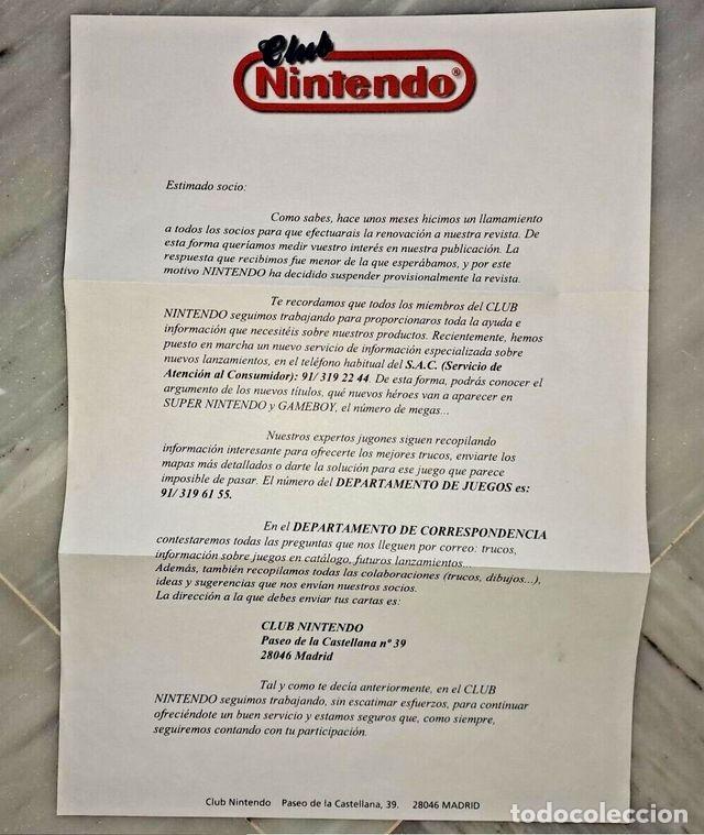 Werbekataloge: Club Nintendo aviso sobre el Cierre de su Revista PAL ESPA&Ntilde;A 1995