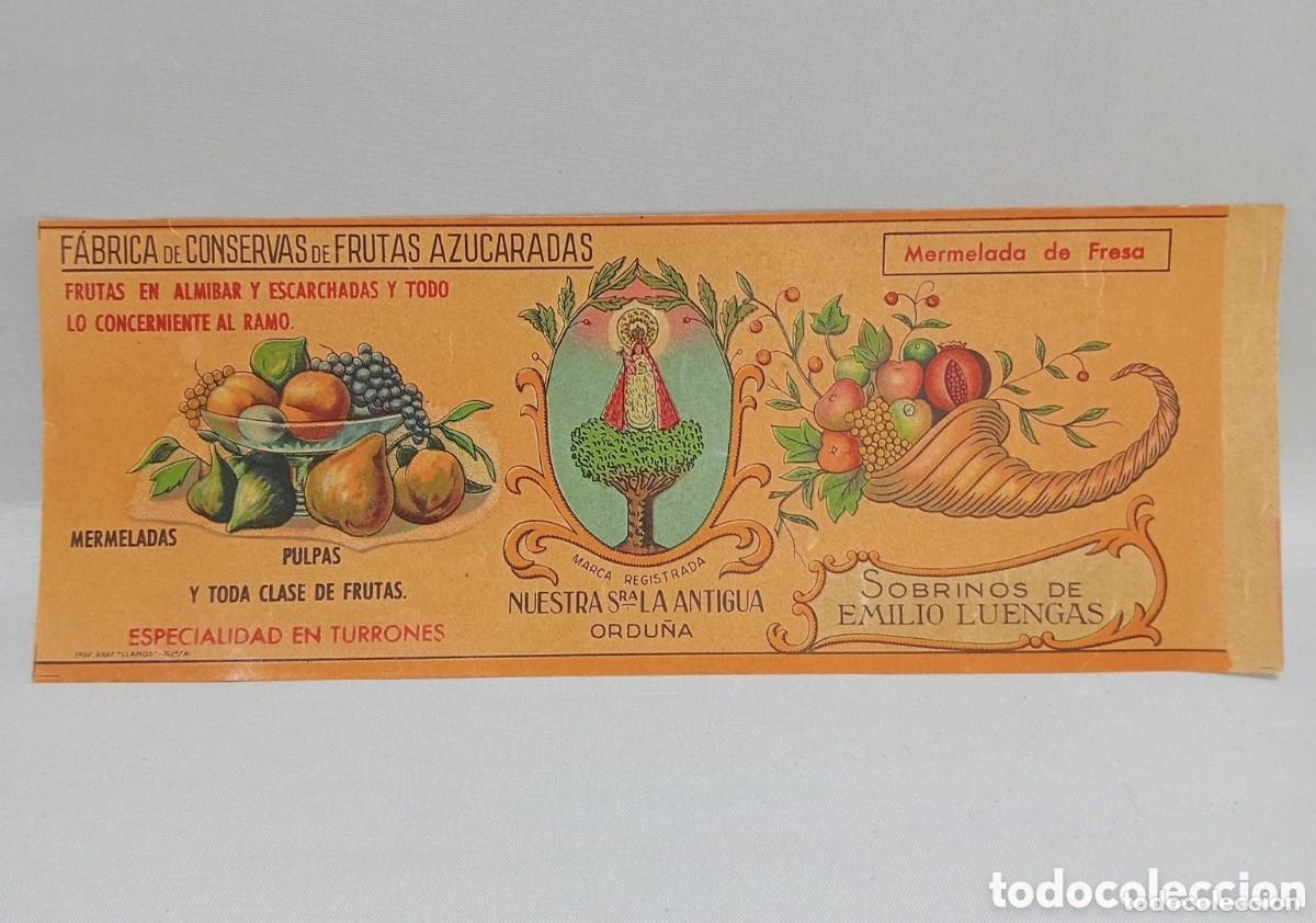 Cat&aacute;logos publicitarios: F&Aacute;BRICA DE CONSERVAS DE FRUTAS AZUCARADAS. NUESTRA SE&Ntilde;ORA LA ANTIGUA ORDU&Ntilde;A. PUBLICIDAD
