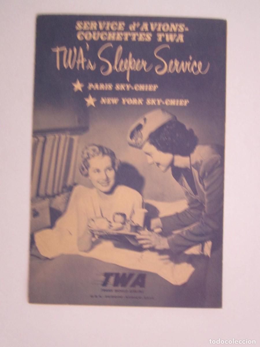 Catalogues publicitaires: CARTEL DE PUBLICIDAD DE TWA SERVICIO DE AVIONES 1949