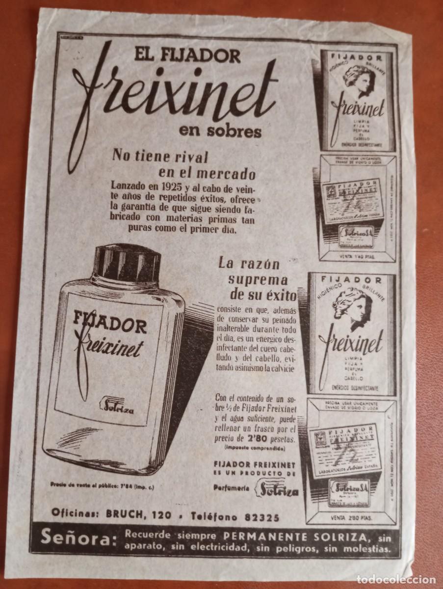 Catalogues publicitaires: ANTIGUA PUBLICIDAD DE FIJADOR FEIXINET DE SOLRIZA