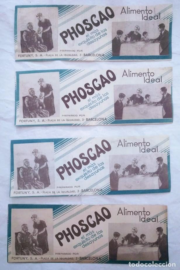 Catalogues publicitaires: Publicidad Phoscao. Lote de cuatro folletos o flyer. Entre 1930 y 1960.