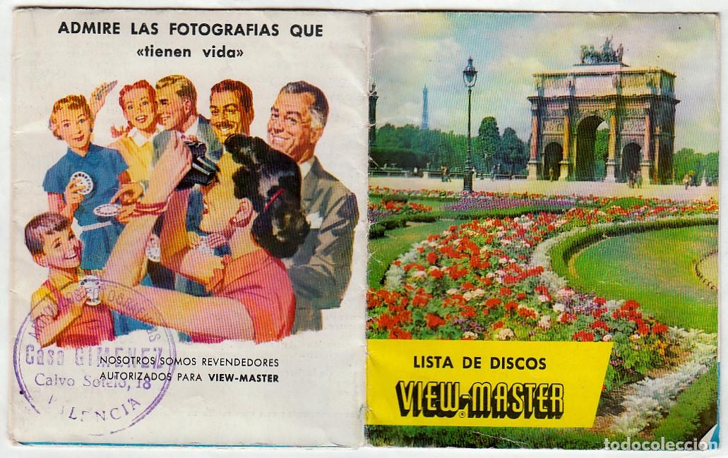 Cat&aacute;logos publicitarios: Folleto View-Master. Lista de discos Casa Gim&eacute;nez Valencia 1958 h aa