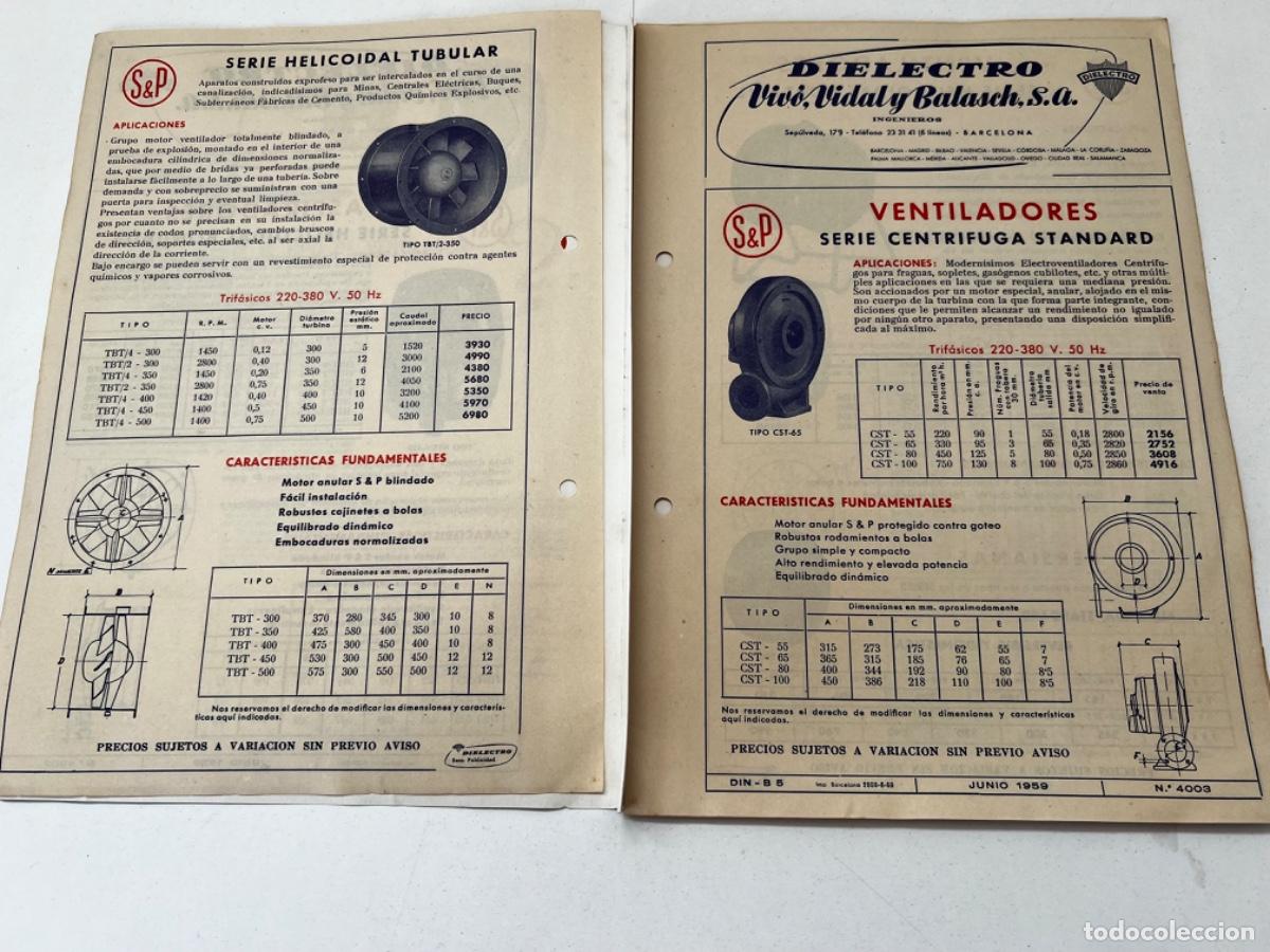 Cat&aacute;logos publicitarios: CATALOGO S&P VENTILADORES 1959 - Foto 2