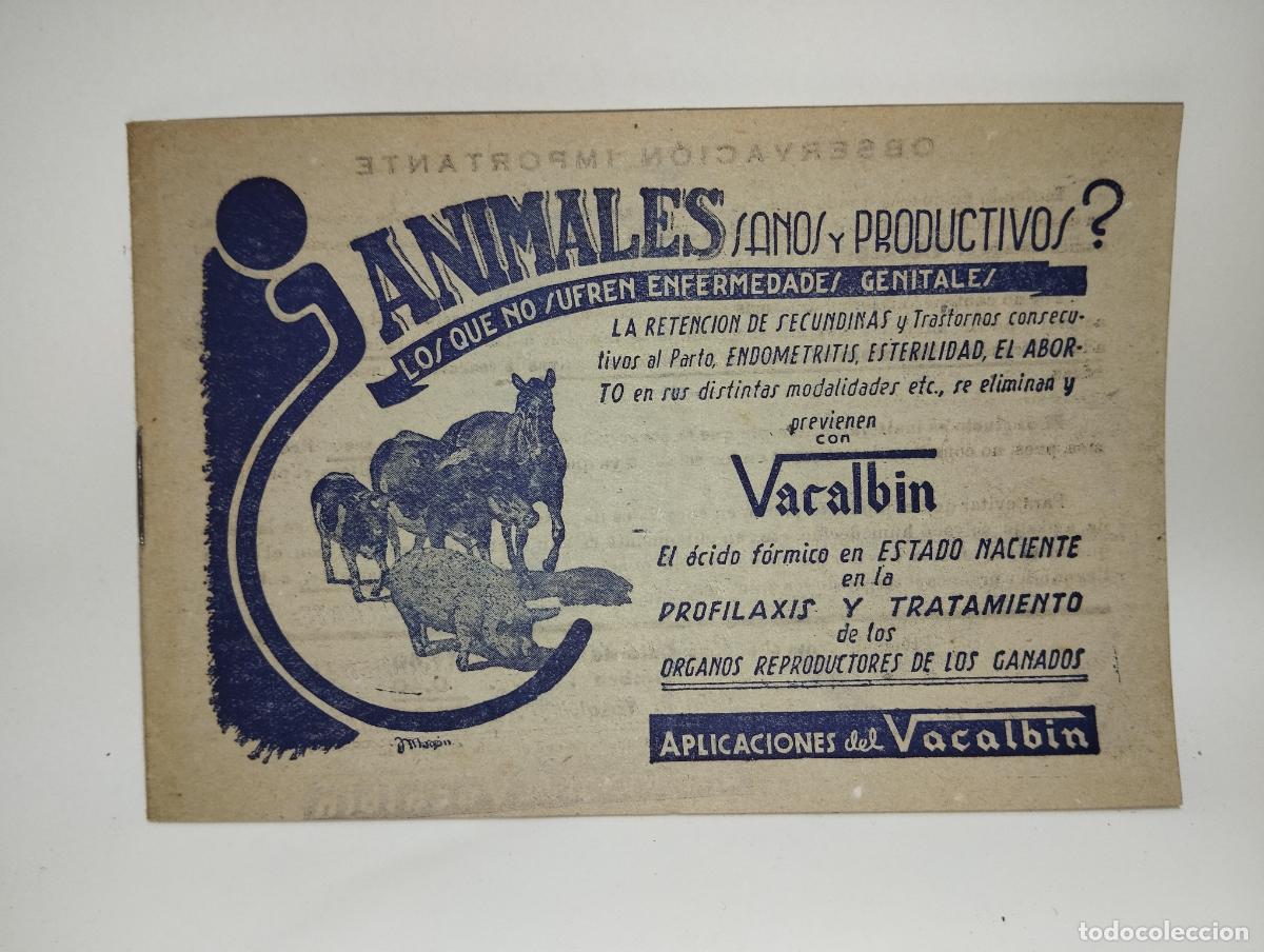 Advertising Catalogs: PUBLICIDAD ANTIGUA VACALBIN VETERINARIA LIBRITO CON PUBLICIDAD