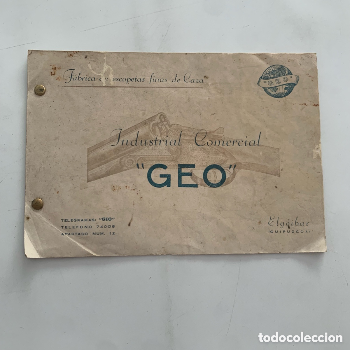 Cat&aacute;logos publicitarios: CATALOGO ARMAS FABRICA DE ESCOPETAS FINAS DE CAZA INDUSTRIAL COMERCIAL GEO ELGOIBAR GUIPUZCOA