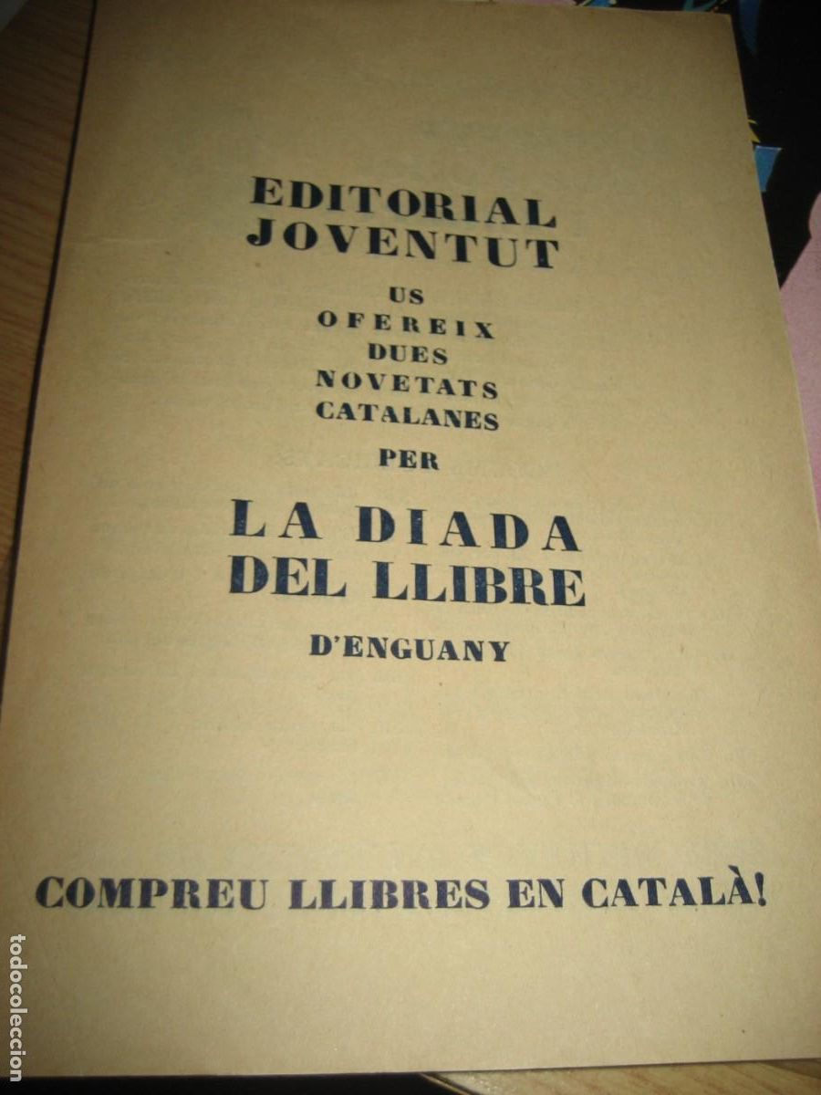 Werbekataloge: d&iacute;ptico antigua publicidad editorial Joventut Diada del llibre novedades Compreu llibres en catal&agrave; !