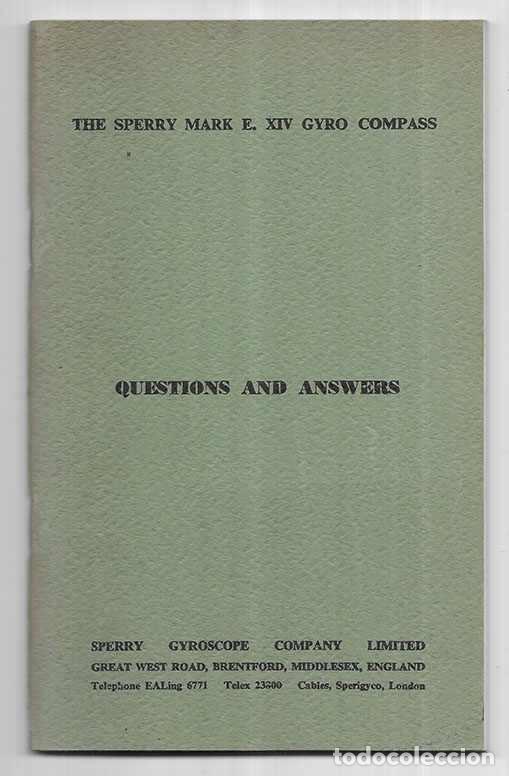 Advertising Catalogs: The Sperry Mark E. XIV Gyro Compass. Questions and Answers 1959