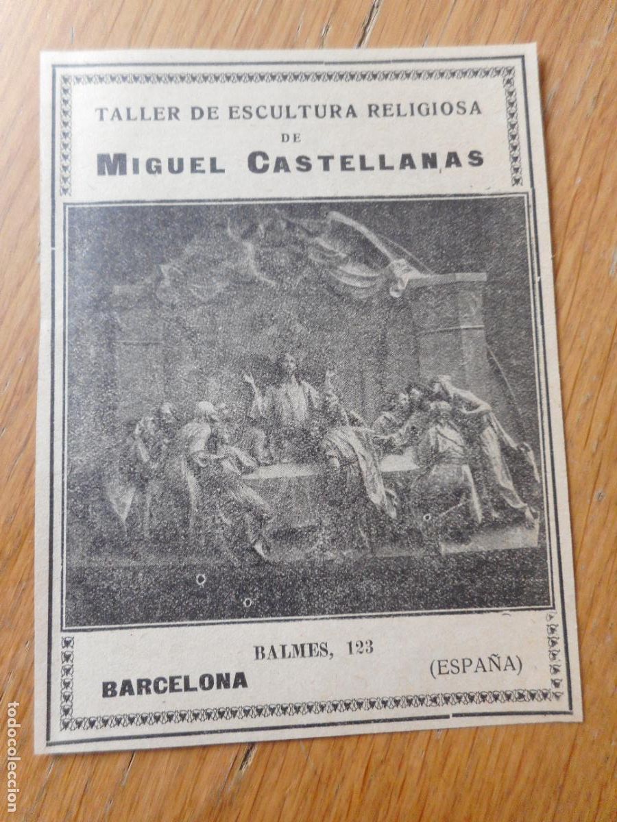 Catalogues publicitaires: ANTIGUA PUBLICIDAD MIGUEL CASTELLANAS TALLER DE ESCULTURA RELIGIOSA. BARCELONA