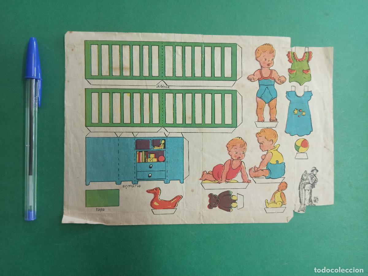 Cat&aacute;logos publicitarios: Antiguo recortable infantil de publicidad Emulsi&oacute;n Scott.