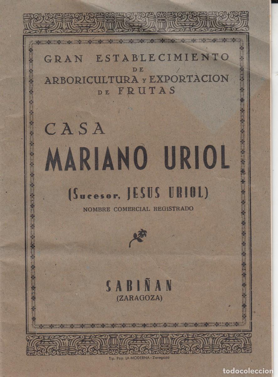 Catalogues publicitaires: CAT&Aacute;LOGO ARBORICULTURA CASA MARIANO URIOL EN SABI&Ntilde;&Aacute;N ZARAGOZA