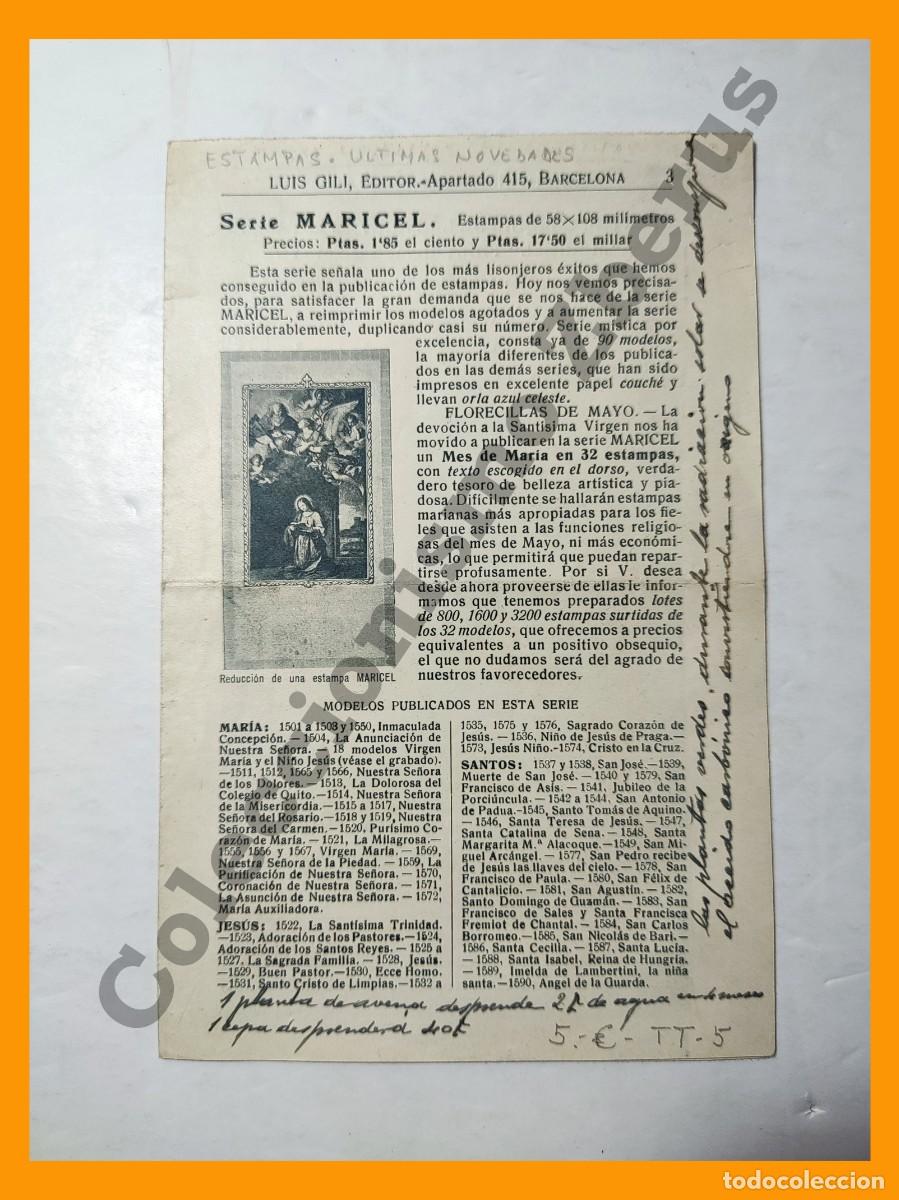 Catalogues publicitaires: ESTAMPAS RELIGIOSAS. Ultimas novedades (folleto publicitario) - Serie Maricel
