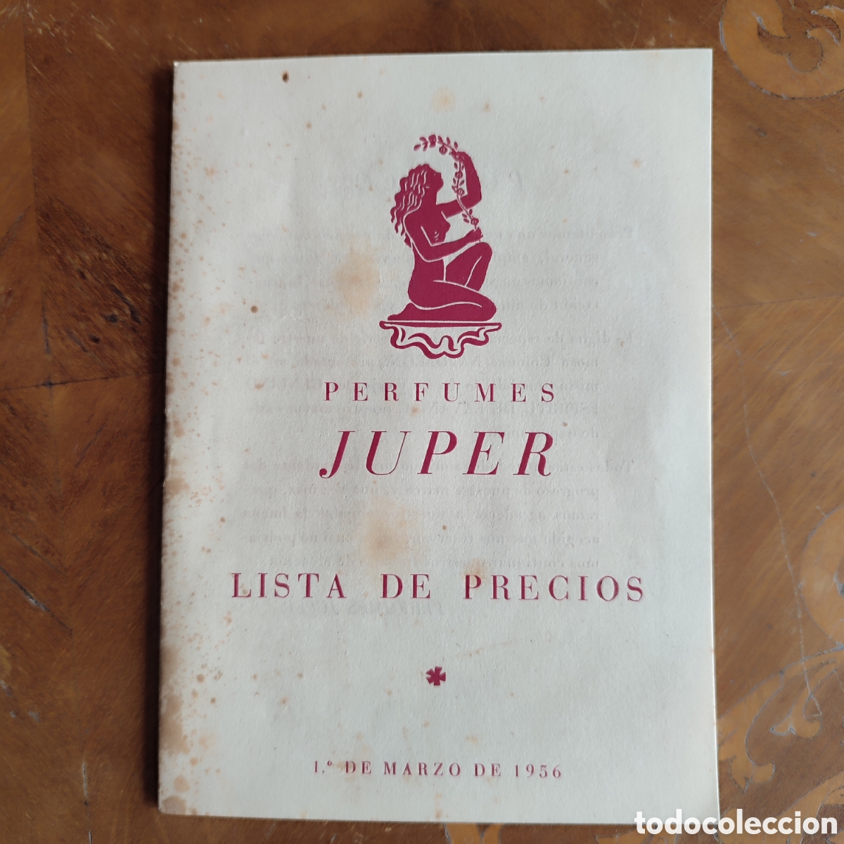 Werbekataloge: Colecci&oacute;n Perfumes Juper ,1956 ,lista de precios y tarjeta