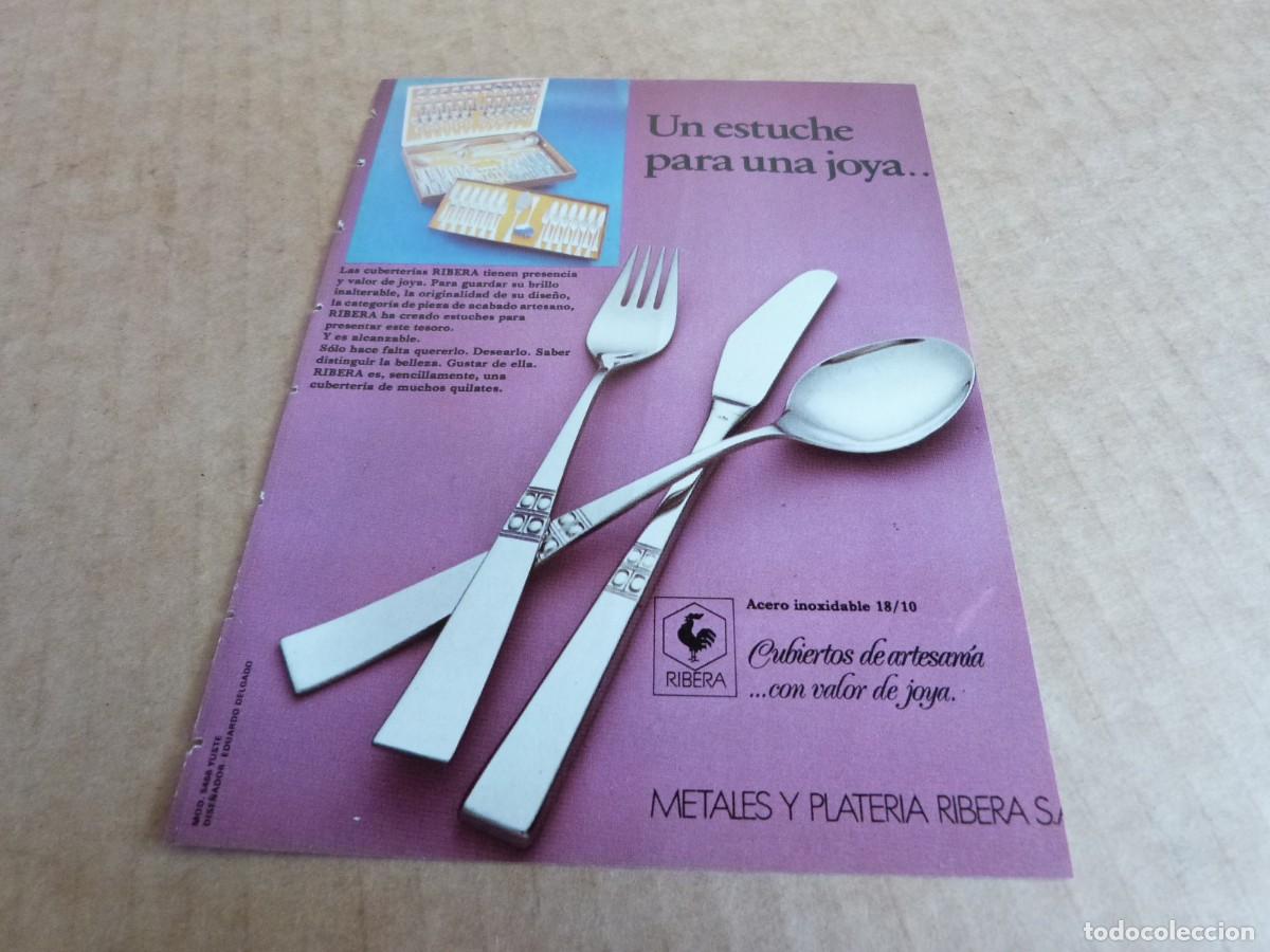 Werbekataloge: Anuncio cuberteria Ribera cubiertos de artesania con valor de joya - Publicidad de los a&ntilde;os 70