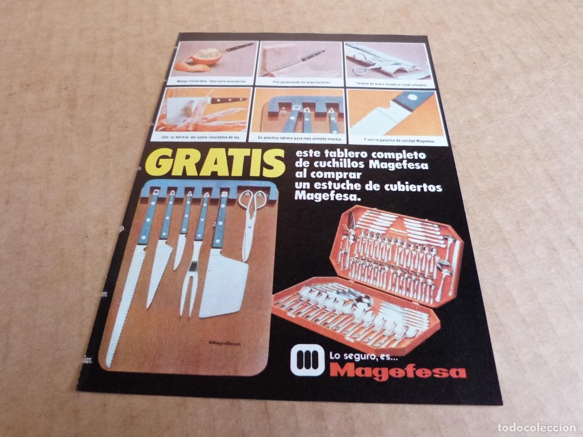 Werbekataloge: Anuncio cuberteria Magefesa con tablero de cuchillos gratis - Publicidad de los a&ntilde;os 70
