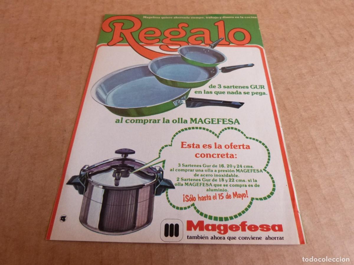 Werbekataloge: Anuncio olla Magefesa con 3 sartenes Gur - Publicidad de los a&ntilde;os 70