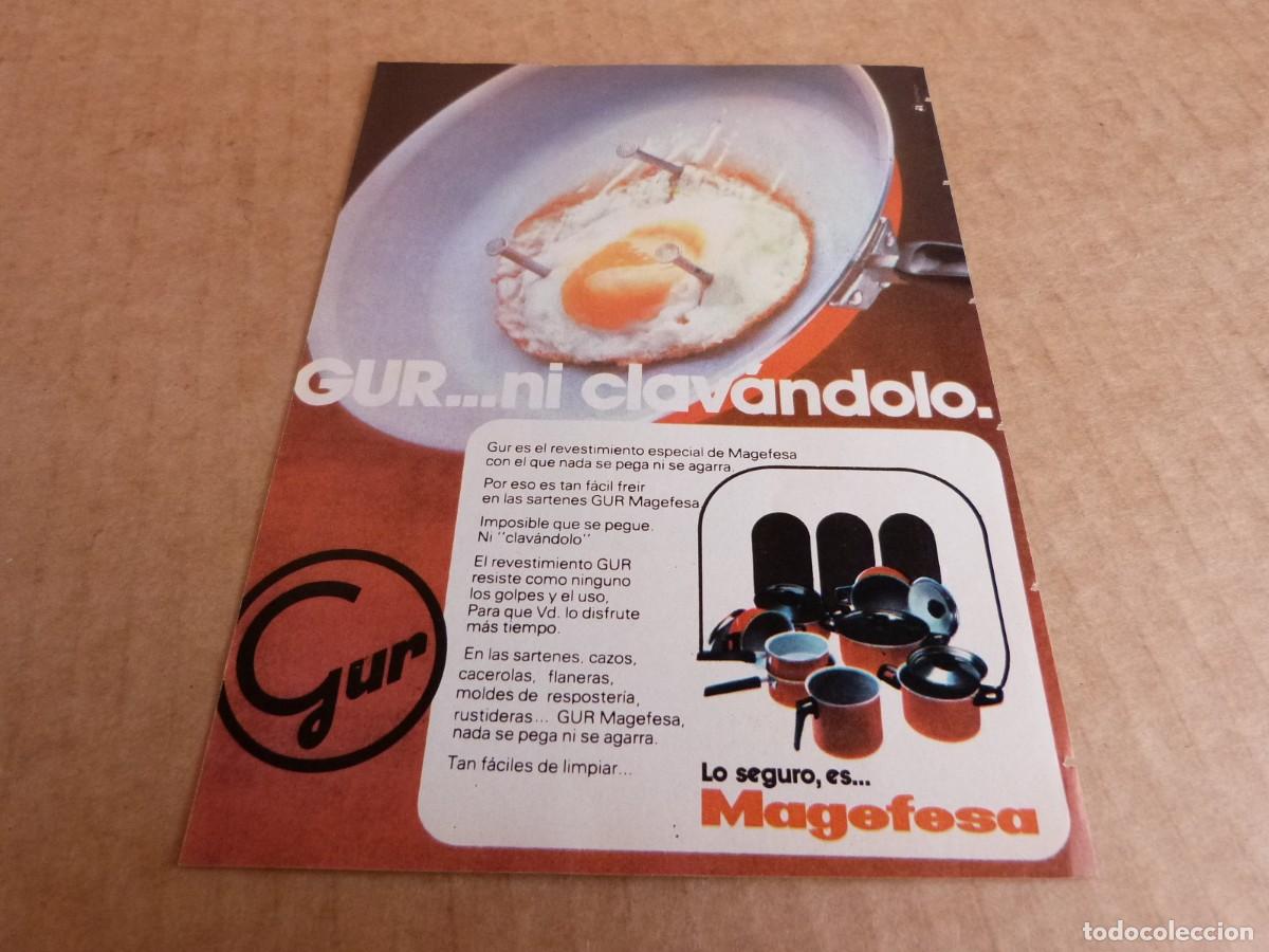 Werbekataloge: Anuncio sarten Gur de Magefesa - Publicidad de los a&ntilde;os 70