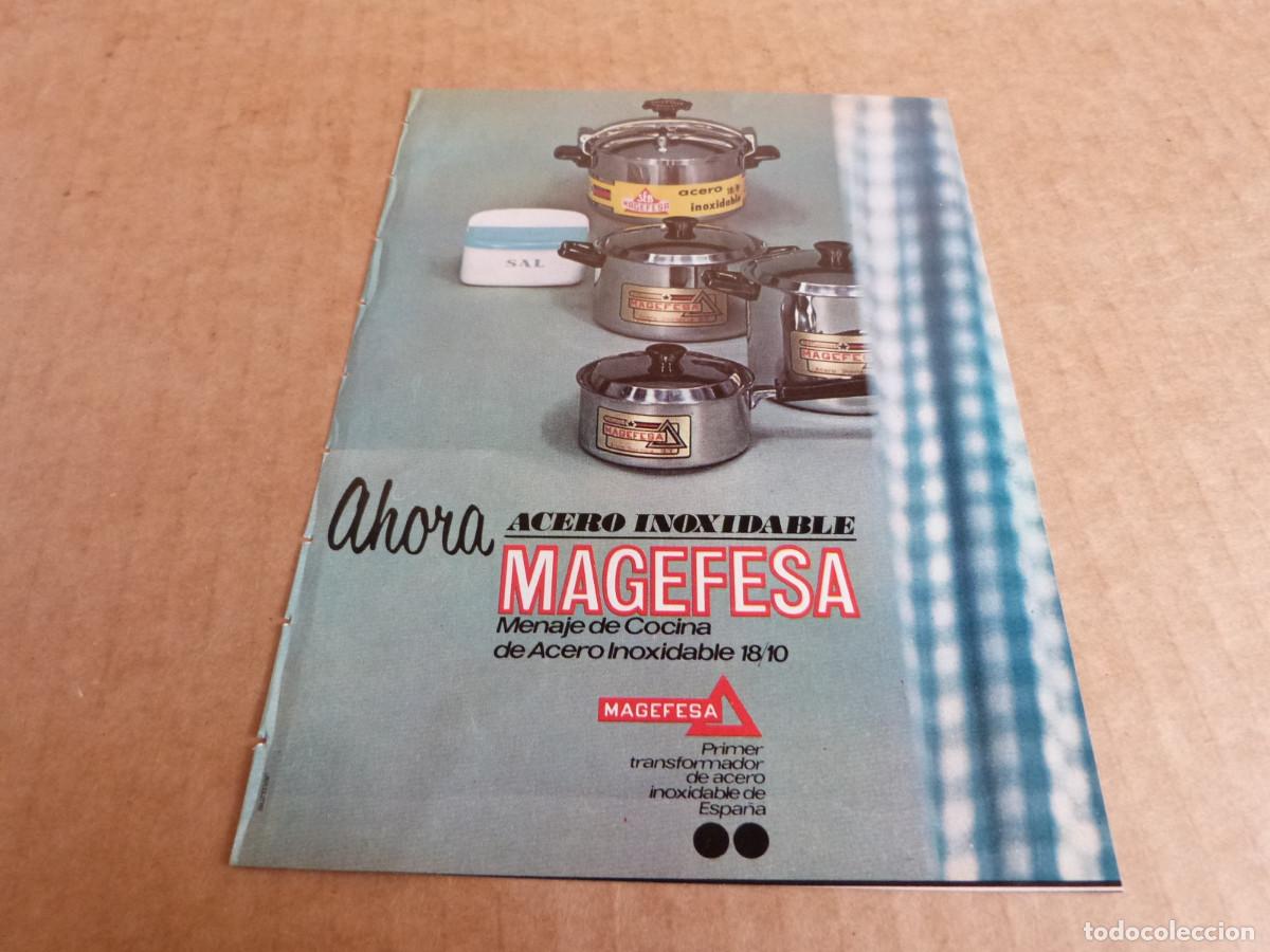 Werbekataloge: Anuncio ahora menaje Magefesa 18/10 de acero inoxidable - Publicidad de los a&ntilde;os 70