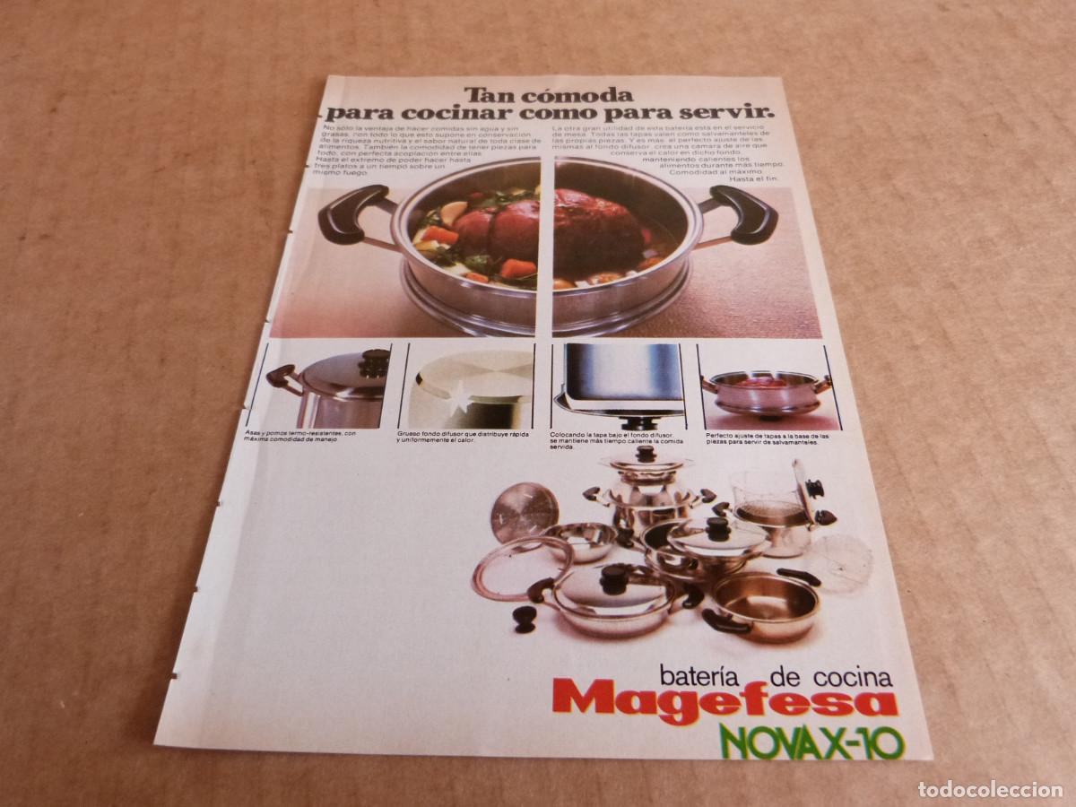 Werbekataloge: Anuncio bateria Magefesa Novax 10 comoda para cocinar y para servir - Publicidad de los a&ntilde;os 70