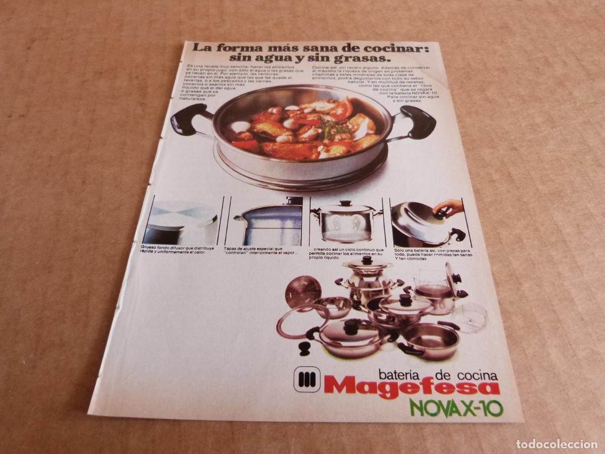 Werbekataloge: Anuncio bateria Magefesa Novax 10 la forma mas sana de cocinar - Publicidad de los a&ntilde;os 70
