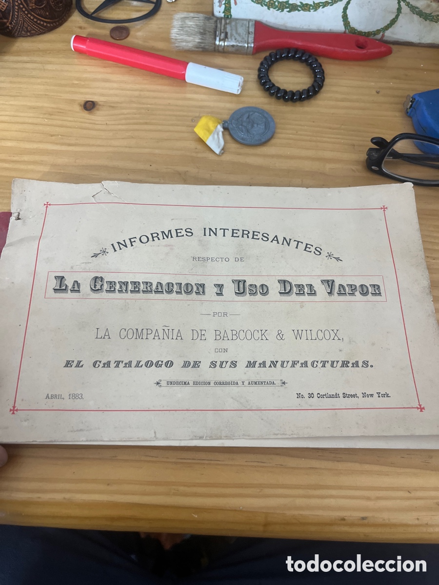 Werbekataloge: CAT&Aacute;LOGO GENERAL. BABCOCK & WILCOX.m&aacute;quinas de vapor 1883