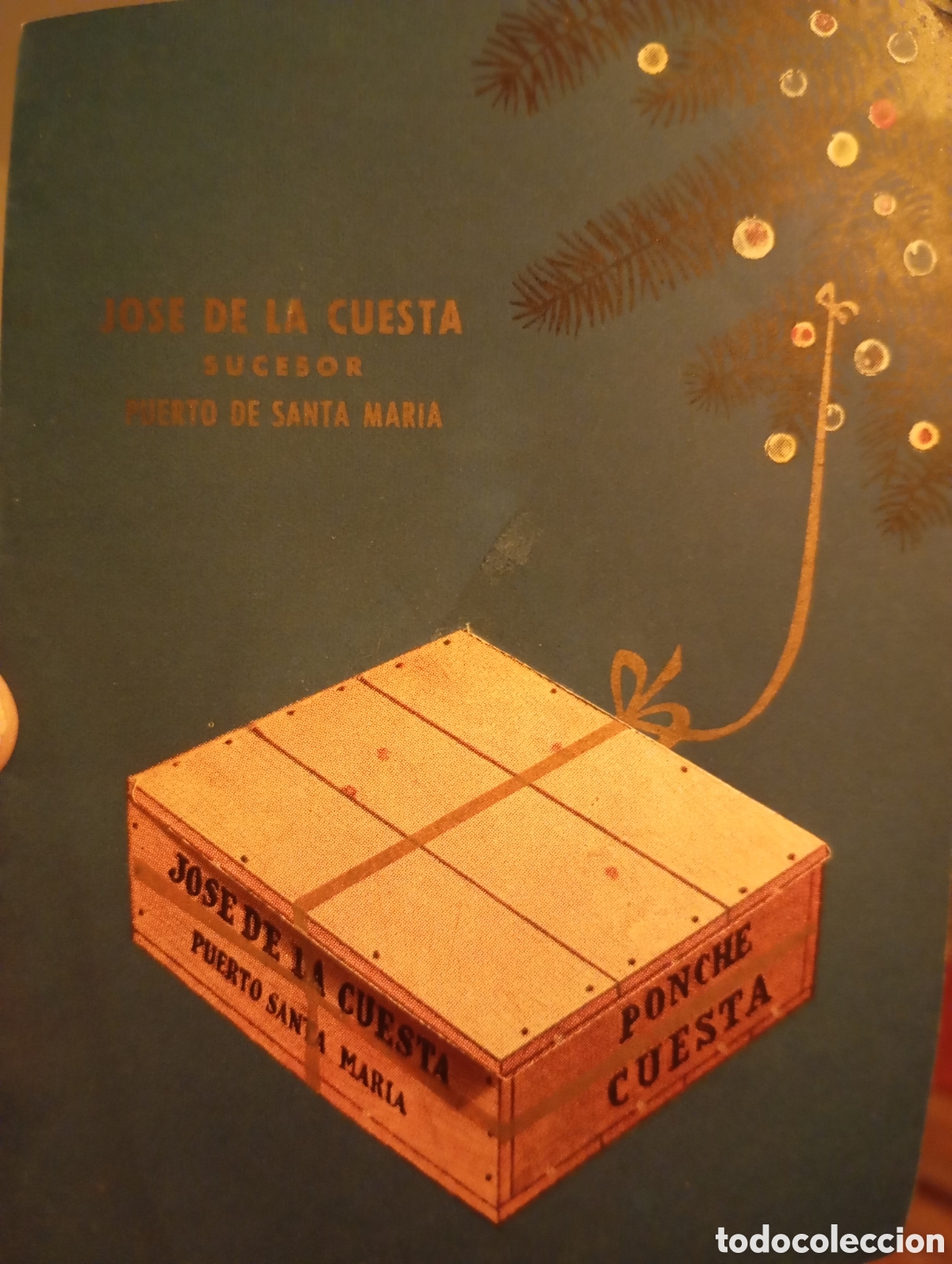 Cat&aacute;logos publicit&aacute;rios: Jos&eacute; de la cuesta ponche cuesta tarjet&oacute;n publicidad felicitaci&oacute;n a&ntilde;o 1954 puerto de santa Mar&iacute;a