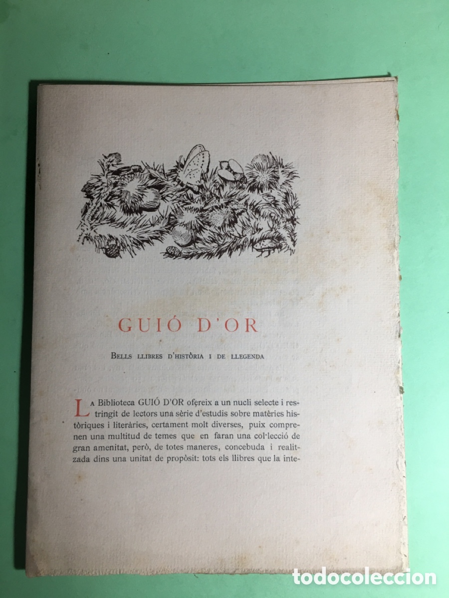 Cat&aacute;logos publicitarios: 1947 (catal&agrave; al ple franquisme) PUBLICITAT BIBLIOTECA &lsquo;&rsquo;GUI&Oacute; D&rsquo;OR&rsquo;&rsquo; Edit. AYMA HISTORIA I LLEGENDA
