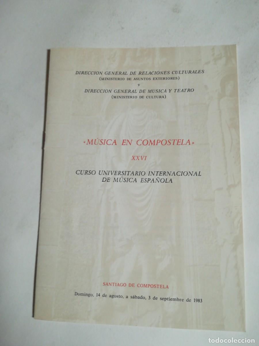 Catalogues publicitaires: Solicitud Inscripci&oacute;n, Curso Universitario Internacional de M&uacute;sica Espa&ntilde;ola 1983, Antonio Iglesias