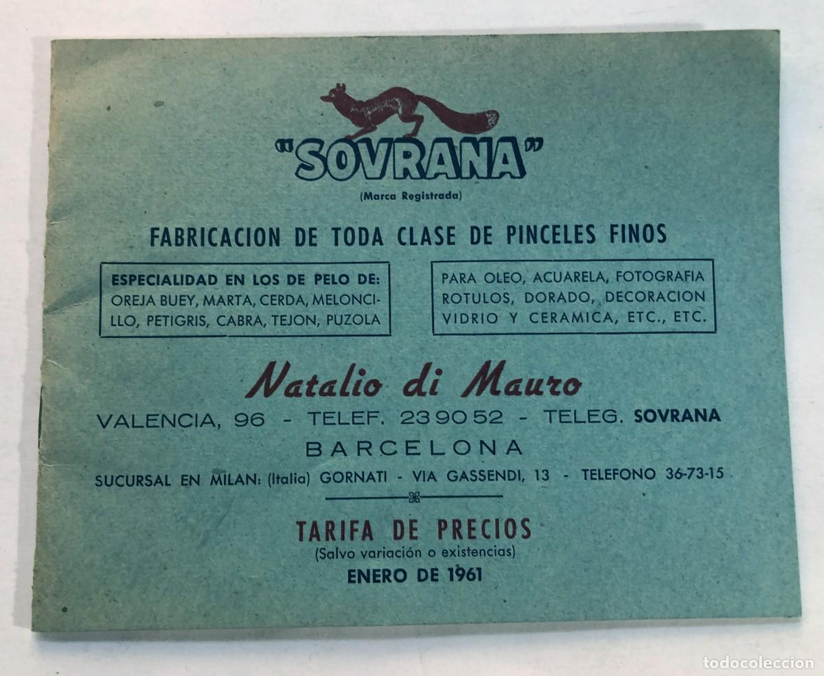 Werbekataloge: CATÁLOGO PINCELES FINOS / SOVRANA / NATALIO DI MAURO / BARCELONA 1961
