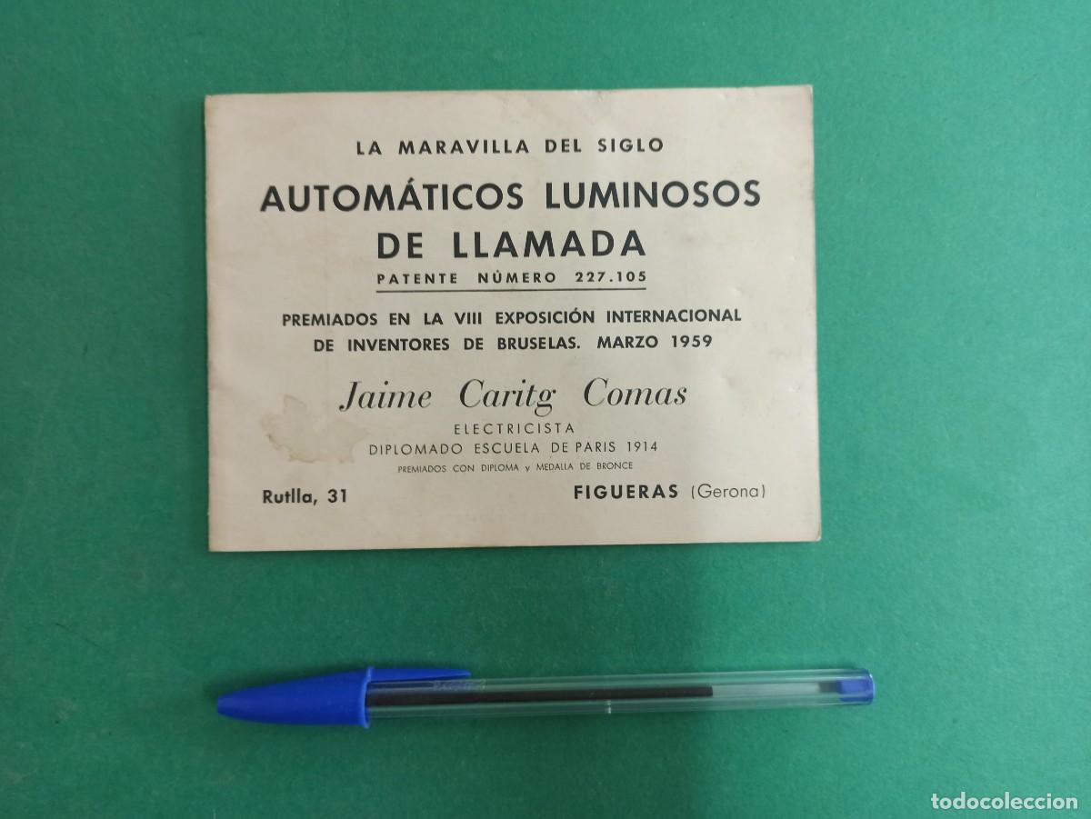 Catalogues publicitaires: Antiguo catalogo publicidad Automaticos Luminosos de Llamada. Figueras. Gerona.