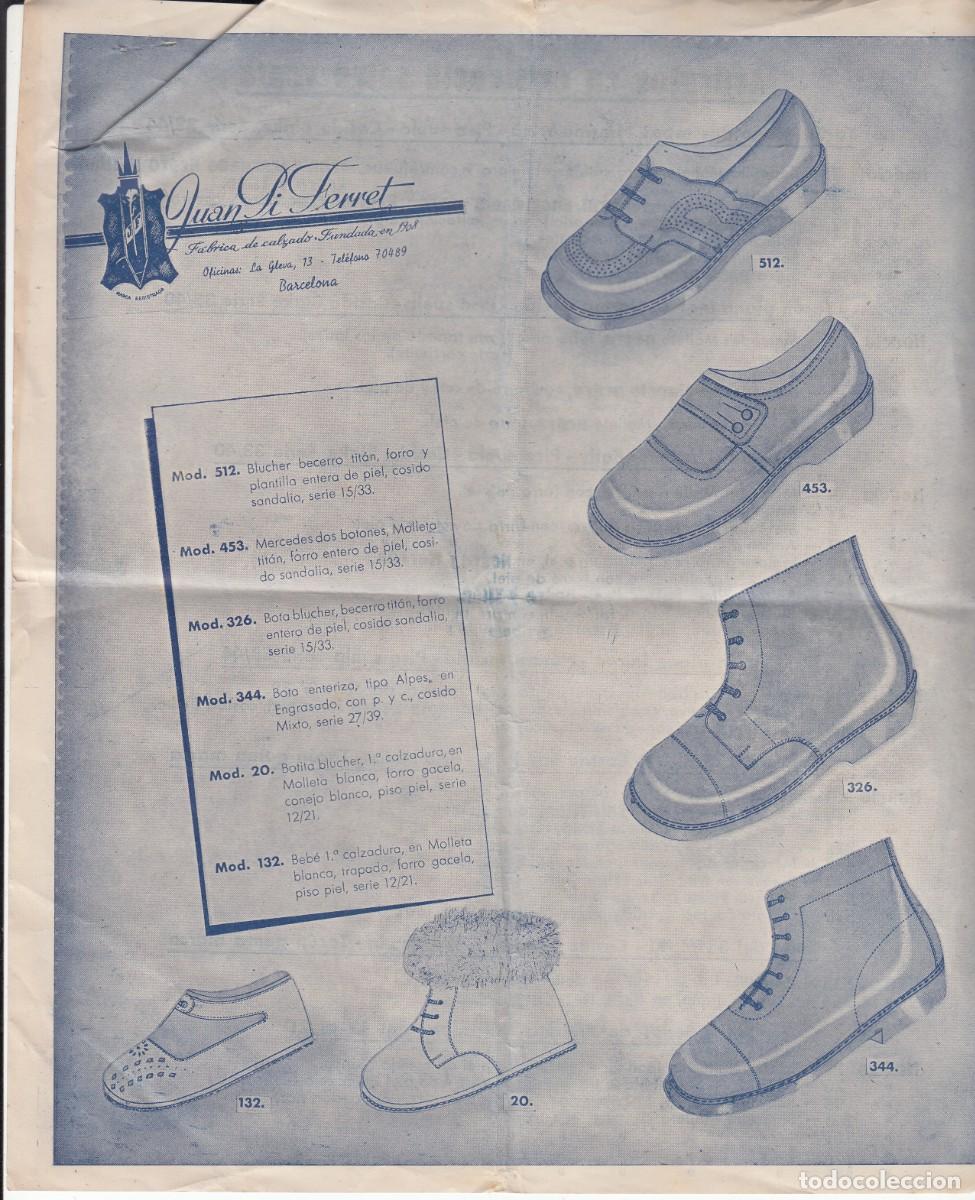 Cat&aacute;logos publicitarios: PUBLICIDAD DE F&Aacute;BRICA DE CALZADOS JUAN PI FERRET EN BARCELONA - A&Ntilde;OS 40