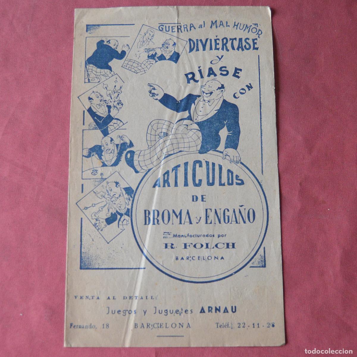 Werbekataloge: JUEGOS Y JUGUETES ARNAU - ANTIGUO Y PEQUE&Ntilde;O CATALOGO DE ARTICULOS DE BROMA Y ENGA&Ntilde;O