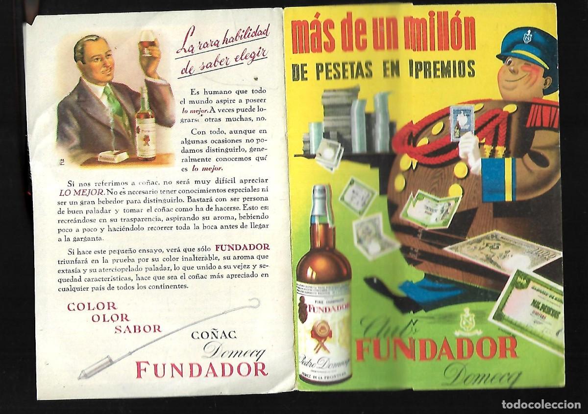 Cataloghi pubblicitari: M3- Co&ntilde;acs Fundador. Domecq. Club Fundador 1953. + DE 1.000000 de pesetas en premios
