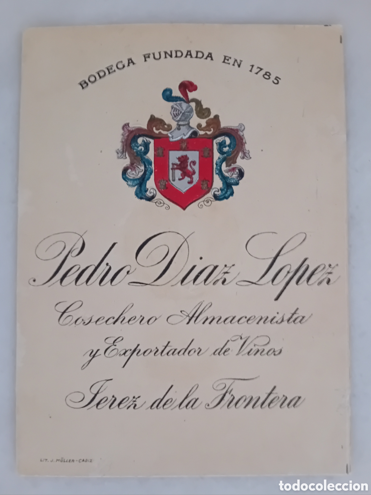 Cataloghi pubblicitari: ANTIGUO CATALOGO DE VINO PEDRO DIAZ LOPEZJEREZ RRR