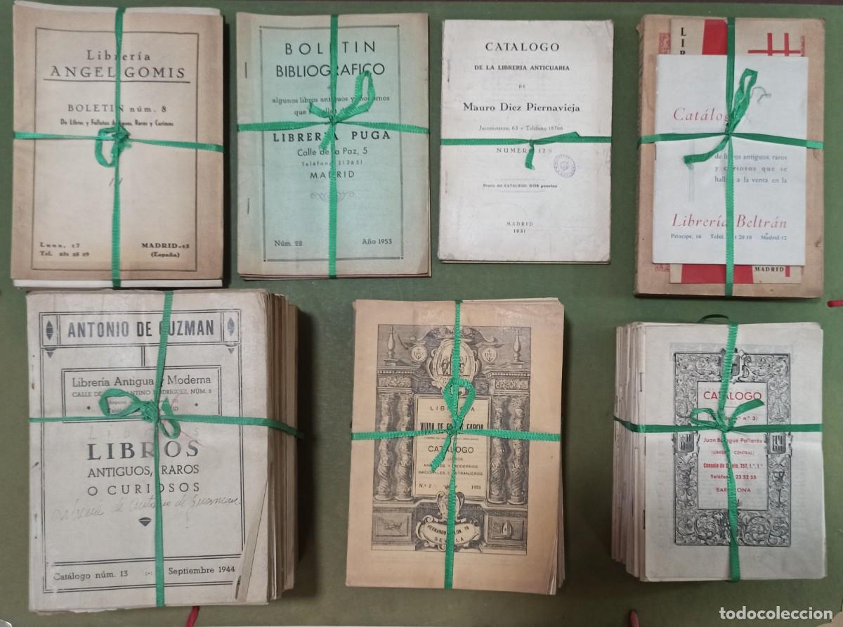 Werbekataloge: LOTE DE 105 CAT&Aacute;LOGOS DE LIBRER&Iacute;AS ANTICUARIAS. A&ntilde;os 20 a a&ntilde;os 60 (la mayor&iacute;a a&ntilde;os 50)