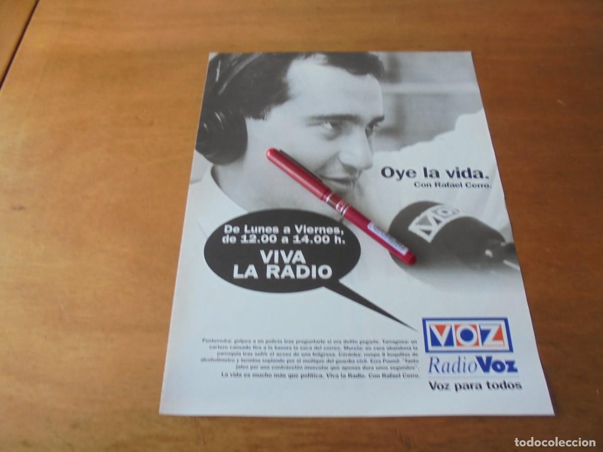 Cat&aacute;logos publicit&aacute;rios: PUBLICIDAD 1998: RADIO VOZ. OYE LA VIDA CON RAFAEL CERRO.