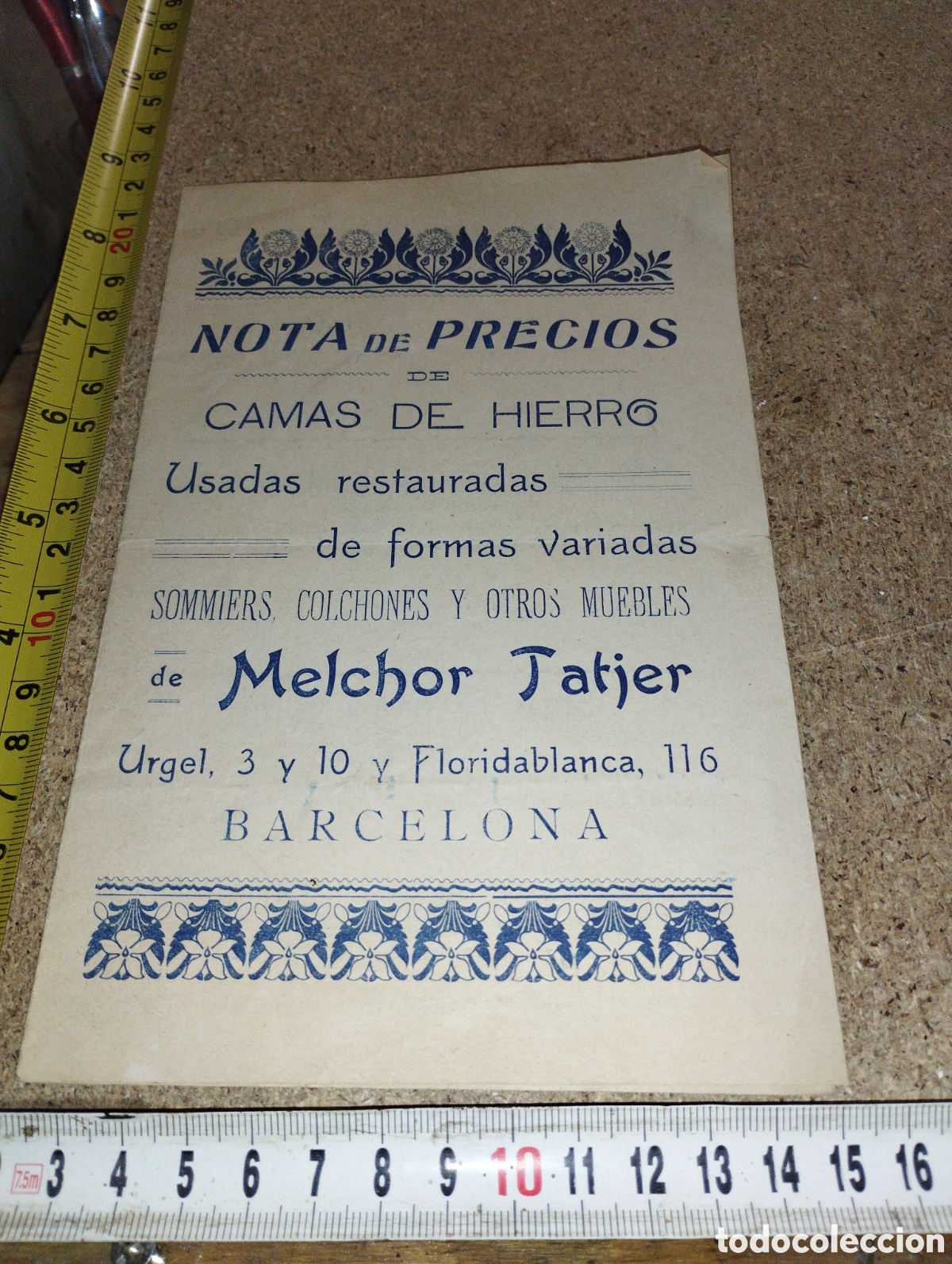 Cat&aacute;logos publicit&aacute;rios: Catalogo de camas de hierro MELCHOR TATJER y sus precios a&ntilde;os 20 - 30