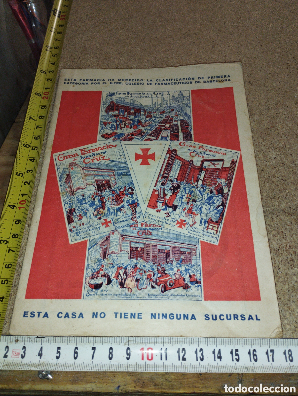 Cat&aacute;logos publicit&aacute;rios: Revista de la &Eacute;poca 1931 Farmacia de la Cruz Juan Sarret
