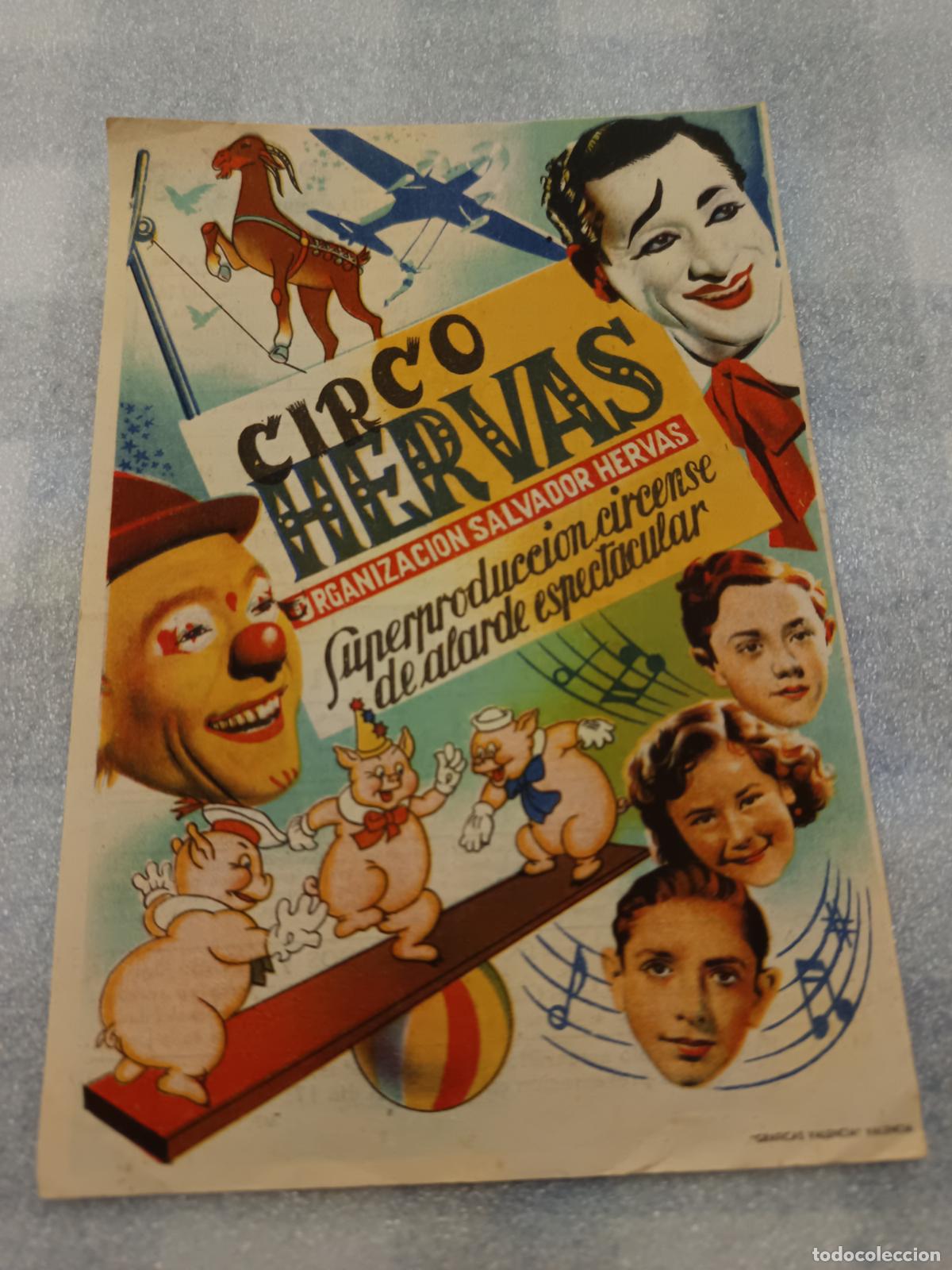 Werbekataloge: FOLLETO DE MANO CATALOGO CIRCO HERVAS SALVADOR A&Ntilde;OS 40 LUGO, 17X12 CM.