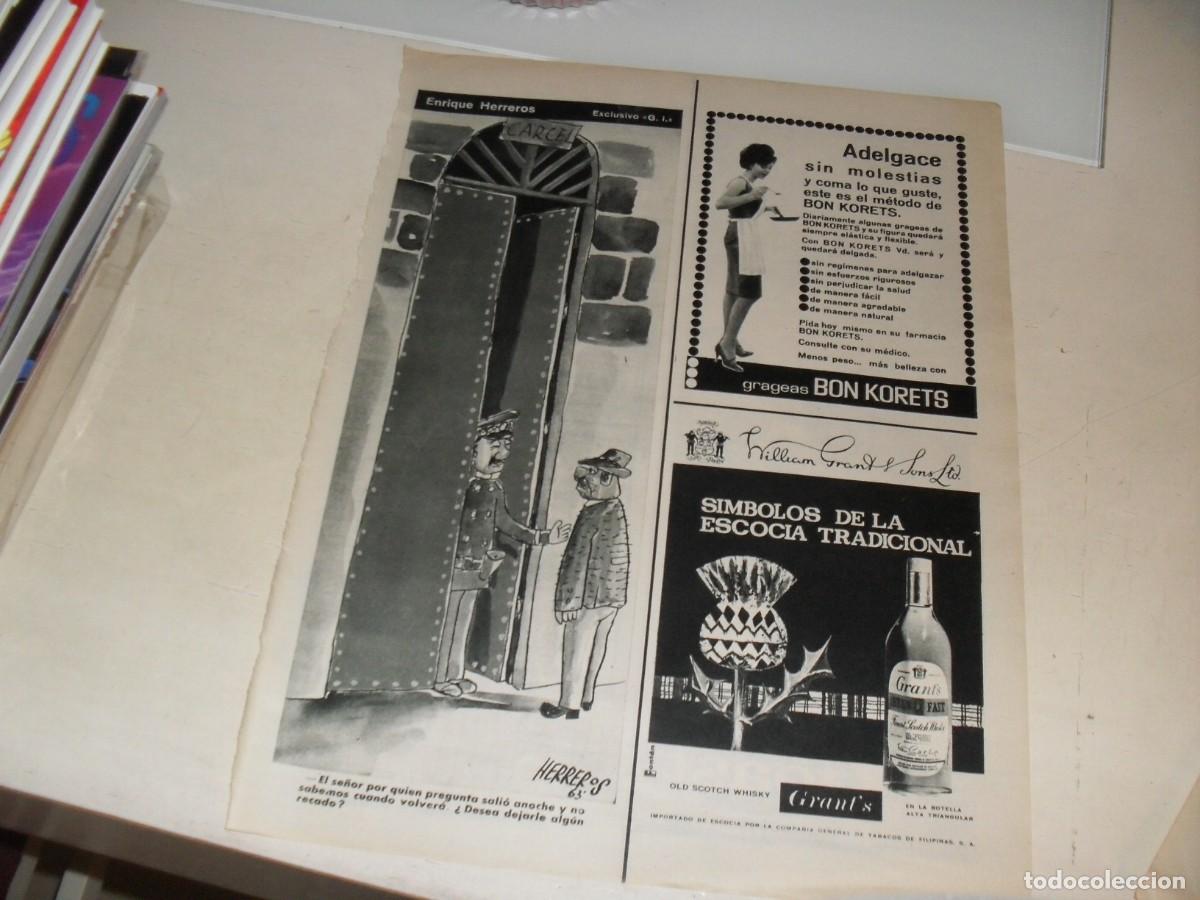 Werbekataloge: LAMINA PUBLICITARIA,CASI FORMATO PERIODICO,CHISTE DE HERREROS+ANUNCIO WHISKY GRANT'S.A&Ntilde;OS 60