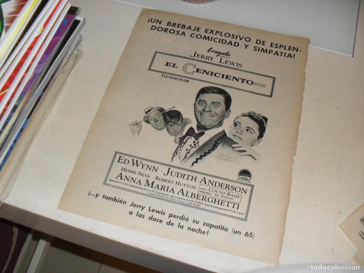 Werbekataloge: LAMINA PUBLICITARIA,CASI FORMATO PERIODICO,CARTEL PELICULA EL CENICIENTO,DE JERRY LEWIS.A&Ntilde;OS 60