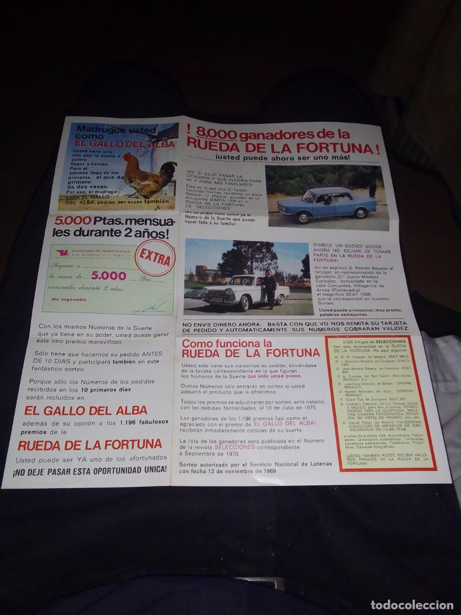Catalogues publicitaires: Publicidad de la rueda de la fortuna 1969