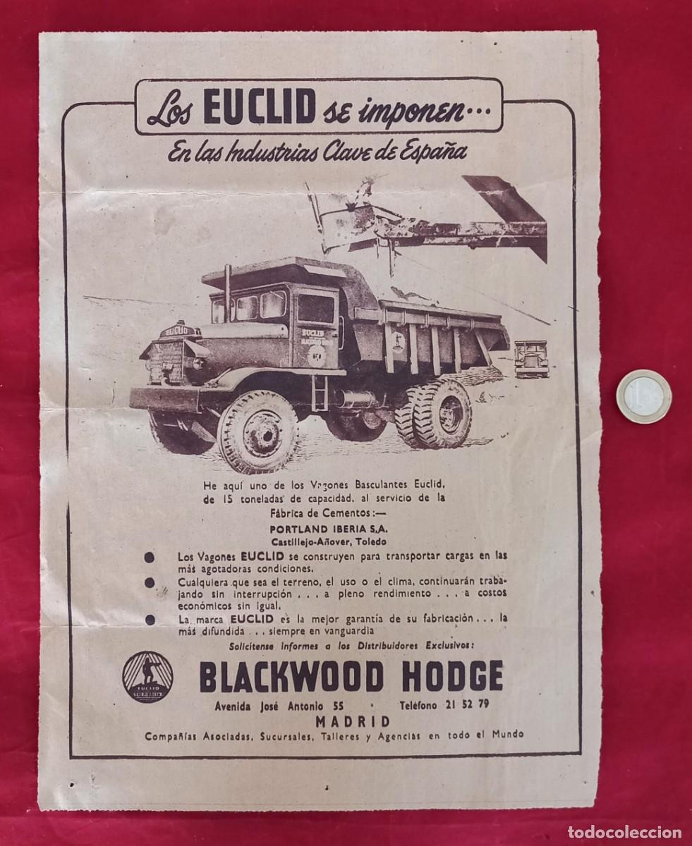 Advertising Catalogs: HOJA PUBLICITARIA CAMION EUCLID y COCHE FREGATE 55 - MADRID