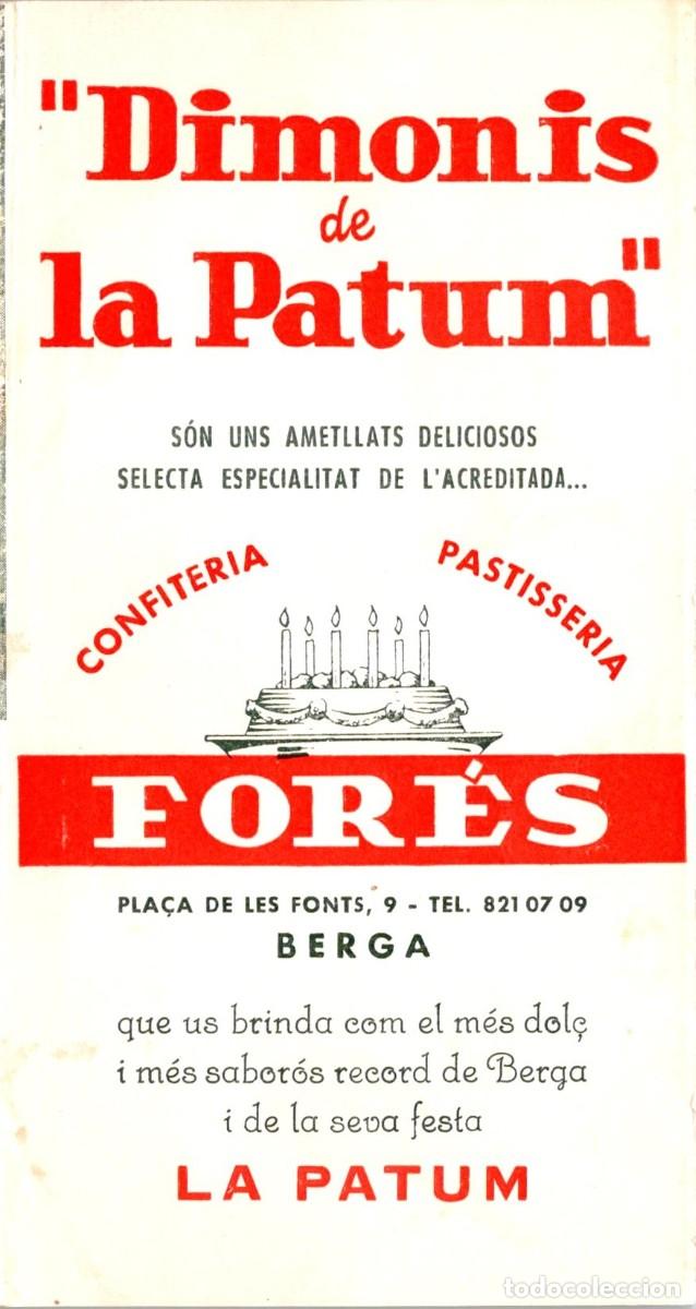 Cat&aacute;logos publicit&aacute;rios: Berga - La Patum - Confiteria Pastisseria For&eacute;s - Dimonis de la Patum - Tr&iacute;ptic - 140x74mm plegat