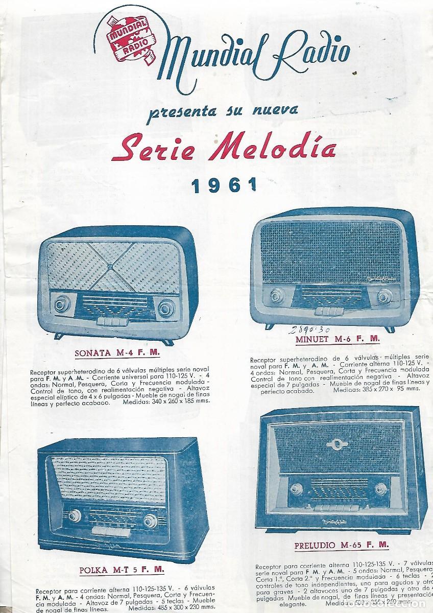 Advertising Catalogs: M31- 4 Pags. DE PUBLICIDAD MUNDIAL DE RADIO -SERIE MELODIA DEL 1.961