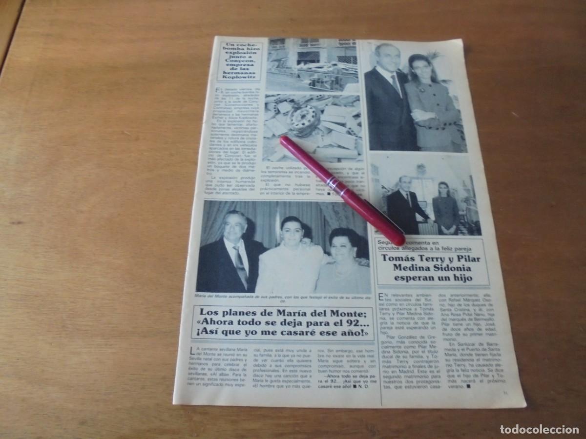 Werbekataloge: CLIPPING 1991: MAR&Iacute;A DEL MONTE. TOM&Aacute;S TERRY Y PILAR MEDINA SIDONIA.