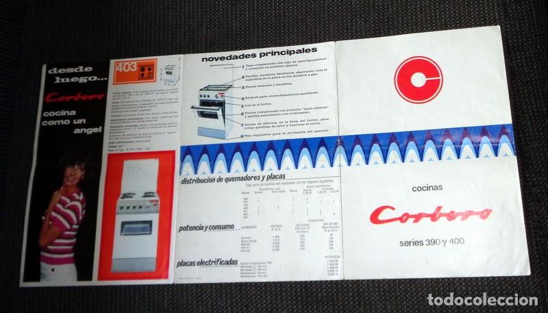 Catalogues publicitaires: CAT&Aacute;LOGO FOLLETO PUBLICITARIO TRIPTICO COCINAS CORBER&Oacute; HORNOS PLACAS. ANTIGUO A&Ntilde;OS 70 VINTAGE HOGAR