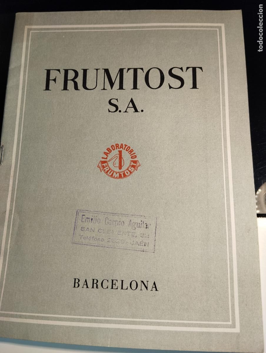 Catalogues publicitaires: CAT&Aacute;LOGO DE FARMACIA FRUMTOST SA CON PUBLICIDAD A&Ntilde;OS 50